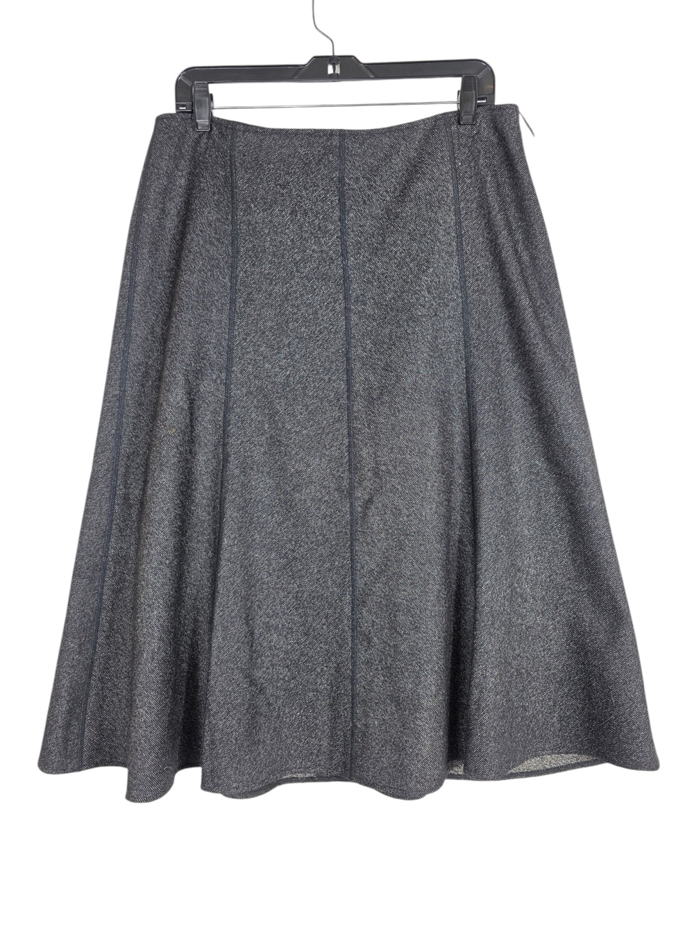 Betty Barclay Wool Classic A-Line Midi Skirt in Charcoal Gray